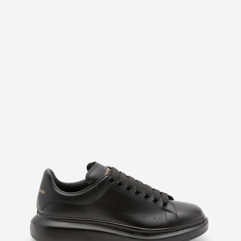 Alexander McQueen Black Leather Low-Top Oversized Sole Sneaker Size 11.5